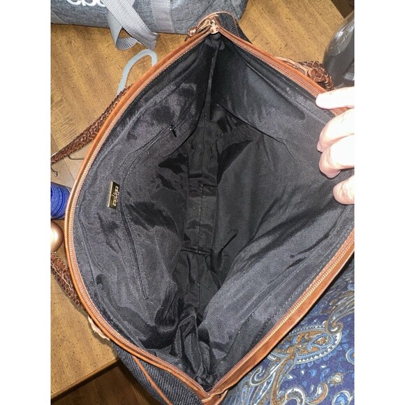 De Vecchi Hamilton Hodge Large Shoulder Bag Woven Leather Handles‎ Made In Italy - Picture 10 of 16